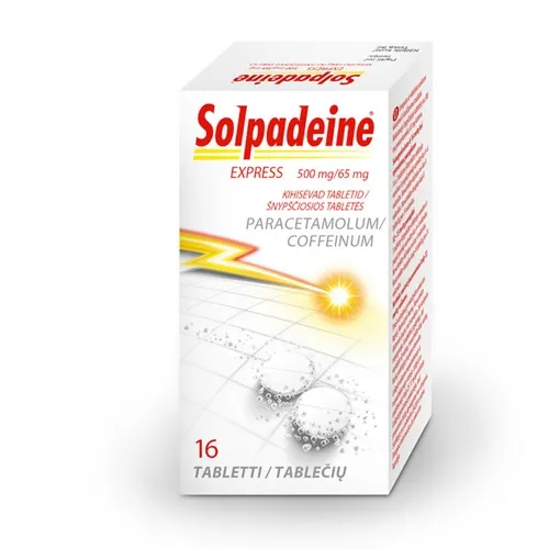 Solpadeine Express 500mg/65mg šnypščiosios tabletės N16