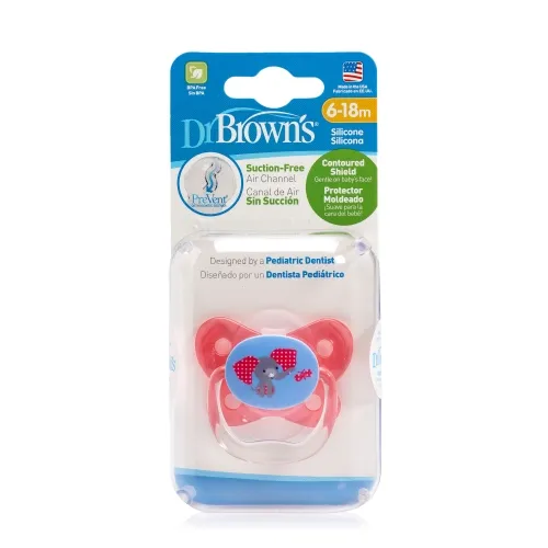 DR.BROWN'S čiulptukas PREVENT, rožinė spalva, 6–12 mėn., N1 -  