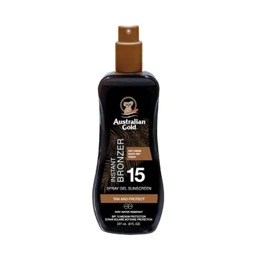 AUSTRALIAN GOLD apsauginis pienelis nuo saulės su bronzantais, SPF 15