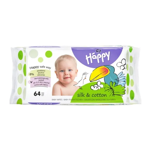 HAPPY drėgnos servetėlės vaikams Silk&Cotton, N64 -  