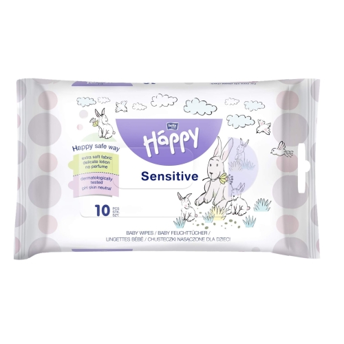 HAPPY drėgnos servetėlės vaikams Aloe Vera Sensitive, N10 -  