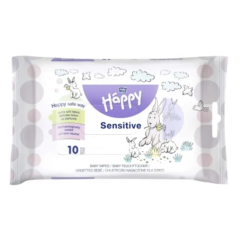 Product image of HAPPY drėgnos servetėlės vaikams Aloe Vera Sensitive, N10