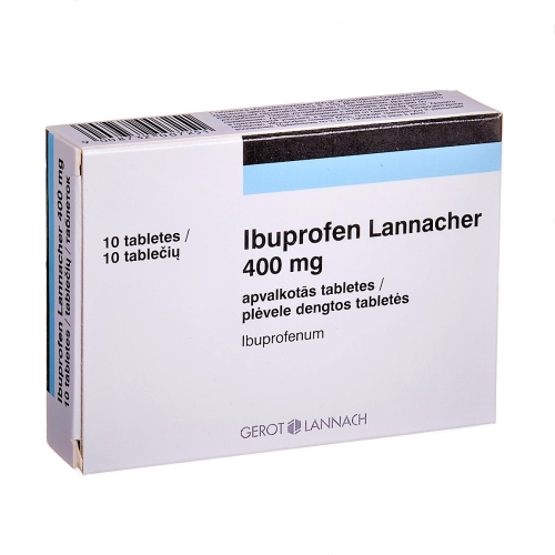 Product image of Ibuprofen Lannacher 400mg plėvele dengtos tabletės N10