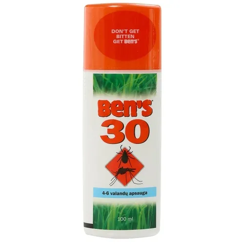 BEN'S 30 repelentas vabzdžiams atbaidyti, 100ml