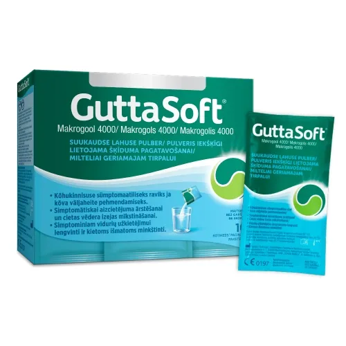 Product image of GUTTASOFT (nuo vidurių užkietėjimo) milteliai, makrogolis 4000, 10 pak