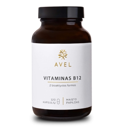 AVEL VITAMINAS B12, 2 Bioakyvios formos, 120 kapsulių