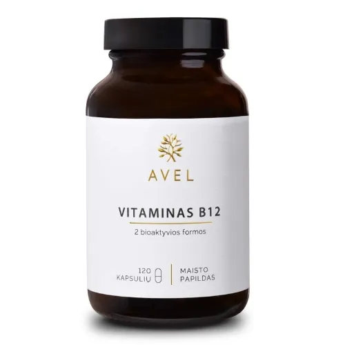 AVEL VITAMINAS B12, 2 Bioakyvios formos, 120 kapsulių