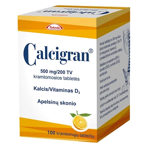 Calcigran 500mg/200TV orange tab. N100