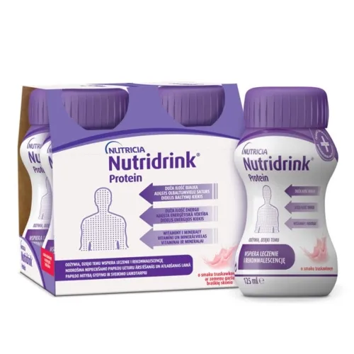 Product image of NUTRIDRINK gėrimas PROTEIN, braškių skonio, 125ml, N4