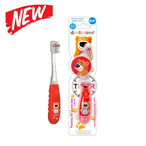 DENTISSIMO vaikiškas dantų šepetėlis su laikmačiu 3-6 m. KIDS TIMER N1 -  