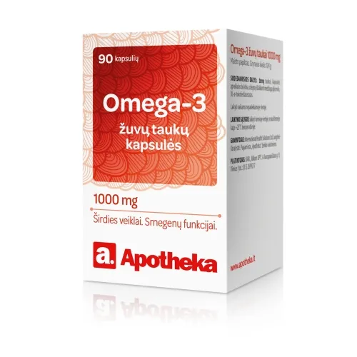 APOTHEKA Omega-3 žuvų taukai 1000mg, N90 -  