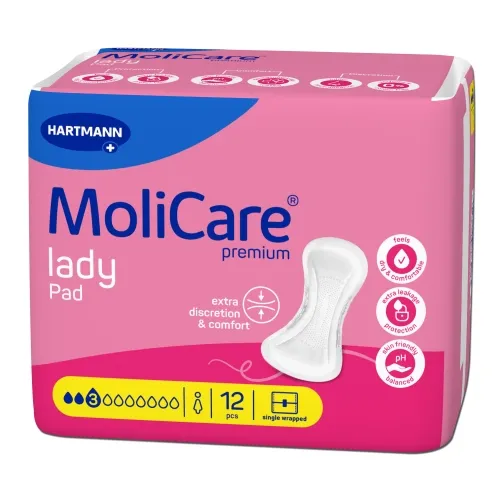 Product image of MOLICARE PREMIUM lady pad įklotai, 3 lašai, 12 vnt.