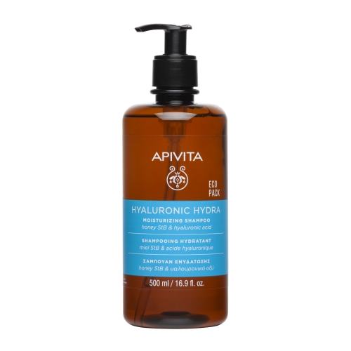 APIVITA drėkinamasis šampūnas HYALURONIC HYDRA, 500ml