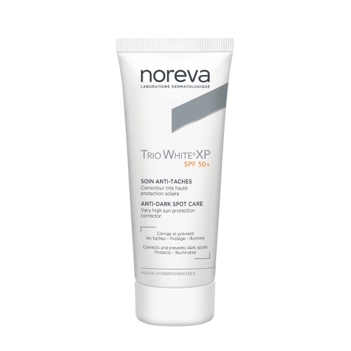 NOREVA pigmentines dėmes mažinantis kremas TRIO WHITE XP SPF 50+, 40ml -  