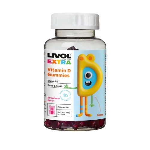 LIVOL EXTRA vitamino D3 guminukai, uogų sk., 75 gum. -  