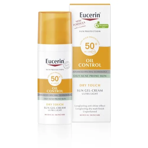 EUCERIN kreminis veido gelis nuo saulės OIL CONTROL SPF 50+, 50ml