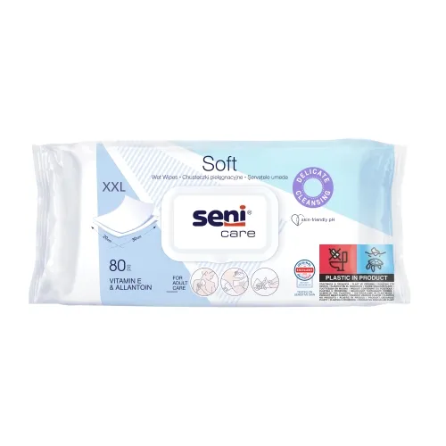 SENI Care Soft drėgnos servetėlės N80 -  