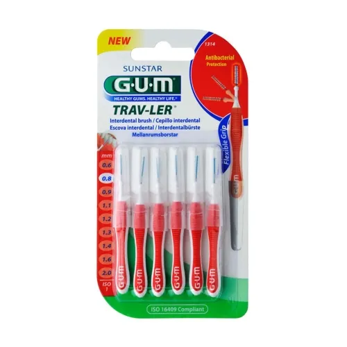 G.U.M. tarpdančių šepetėliai 0.8mm TRAV-LER [1314], N6