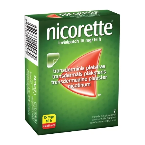 nicorette invisipatch 15mg/16val. transderminis pleistras N7