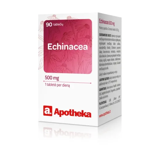 APOTHEKA Rausvažiedė ežiuolė ECHINACEA 500mg, N90 -  