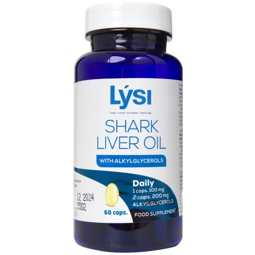 Product image of LYSI ryklių kepenų aliejus SHARK LIVER OIL, 60 kapsulių