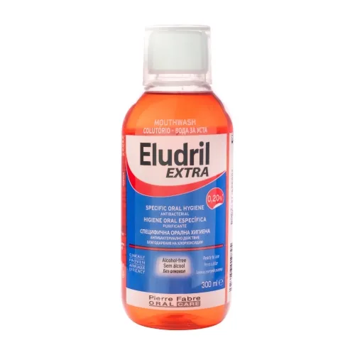 ELUDRIL EXTRA burnos skalavimo skystis su 0,20% chlorheksidino