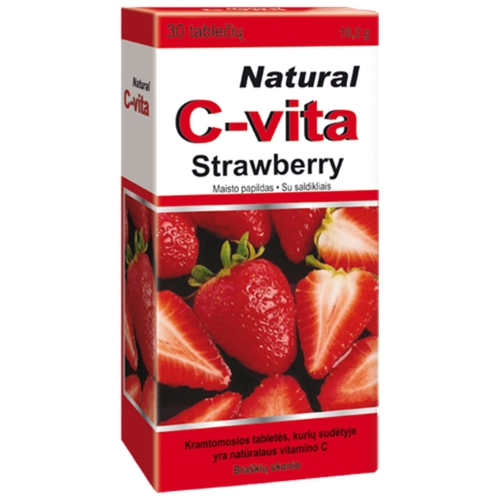 VITABALANS NATURAL C-VITA 60mg, 30 kramtomųjų tablečių
