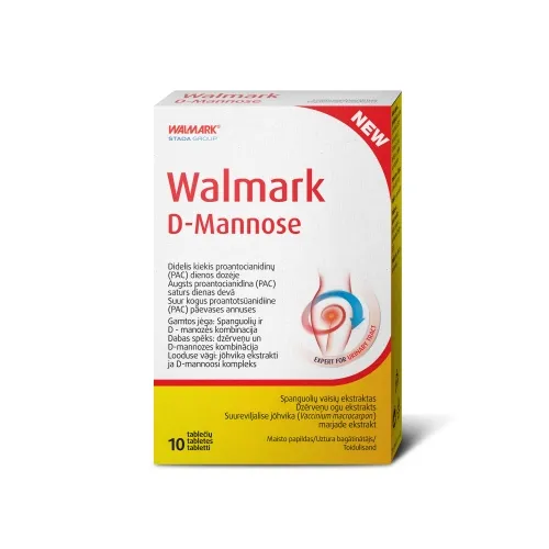 URINAL AKUT D-MANNOSE (spanguolės ir D-manozė), 10 tablečių