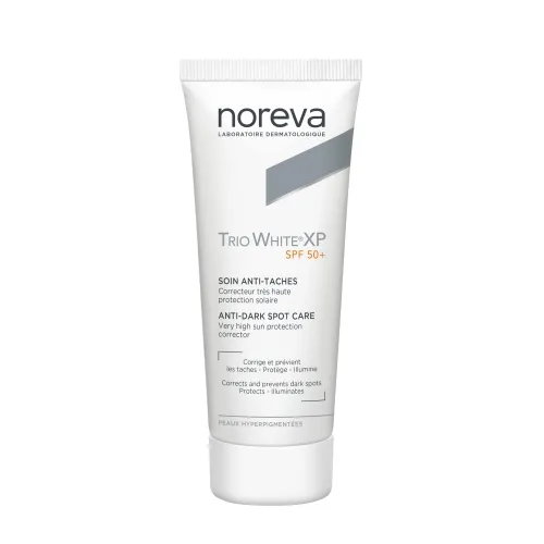 NOREVA pigmentines dėmes mažinantis kremas TRIO WHITE XP SPF 50+, 40ml -  