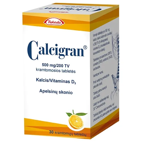 Calcigran 500mg/200TV orange tab. N30