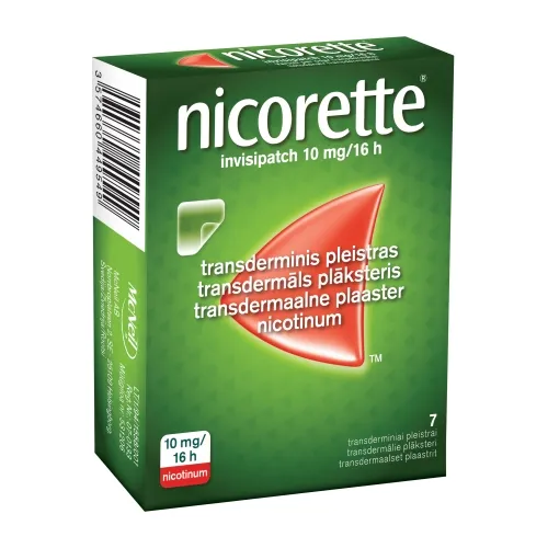 nicorette invisipatch 10mg/16val. transderminis pleistras N7