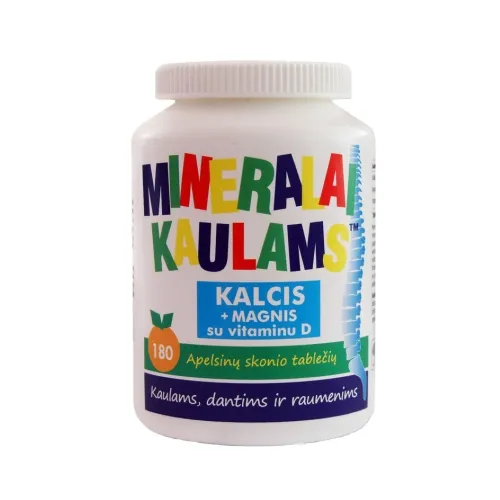 NEW NORDIC Mineralai kaulams, apelsinų skonio kramt. tab., N180