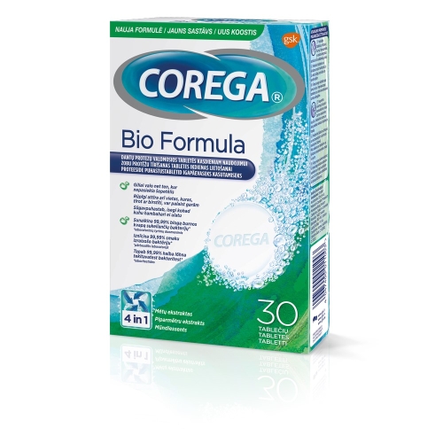 COREGA tabletės protezams valyti BIO FORMULA, N30