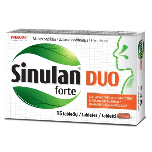 Product image of SINULAN FORTE DUO kvėpavimo takams ir imunitetui, 15 tablečių