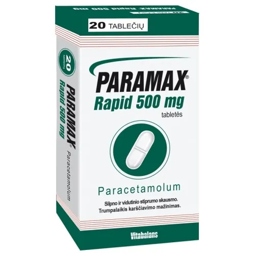 Product image of PARAMAX Rapid 500mg tabletės N20