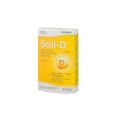 ACONITUM vitaminas D SOLI-D, 20 kramtomųjų tablečių -  