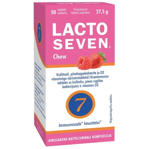 VITABALANS LACTOSEVEN CHEW, 50 kramotomųjų tablečių