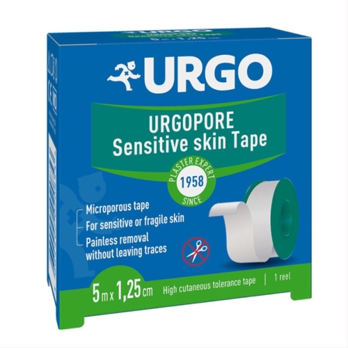 URGO pleistras iš celiuliozės ritėje URGOPORE, 5m x 1,25cm