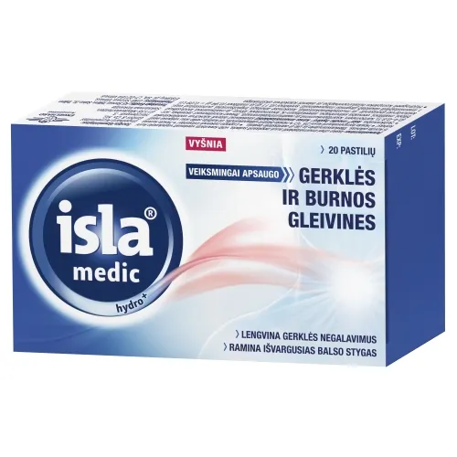 ISLA MEDIC HYDRO+ vyšnių skonio, 20 pastilių -  