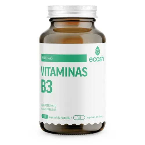 ECOSH bioaktyvus vitaminas B3, niacinas 250mg NE, 90 kapsulių