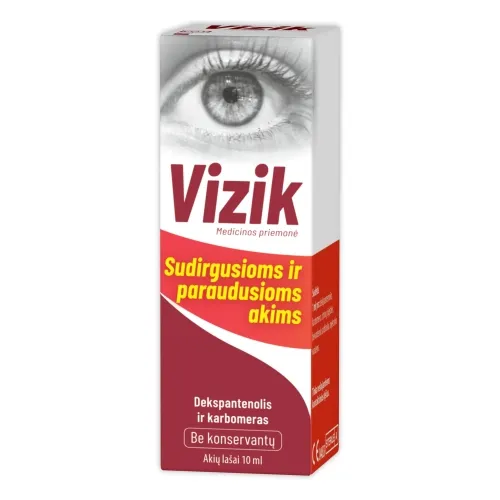 VIZIK akių lašai sudirgusioms ir paraudusioms akims, 10ml