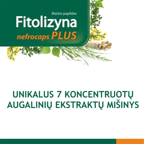 FITOLIZYNA inkstų, šlapimo veiklai gerinti NEFROCAPS PLUS, 30 kapsulių -  1