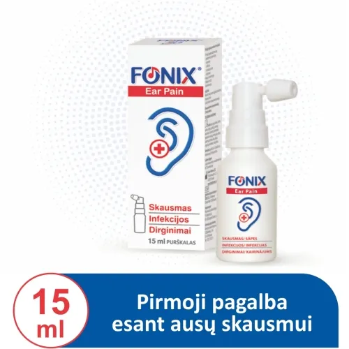 FONIX purškalas esant ausų skausmui, infekcijai EAR PAIN, 15ml