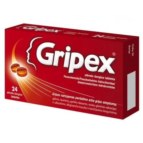 Gripex 325mg/30 mg/10mg plėvele dengtos tabletės N24