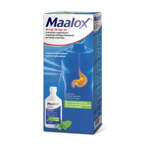 Maalox 40mg+35mg/ml susp. 250ml N1