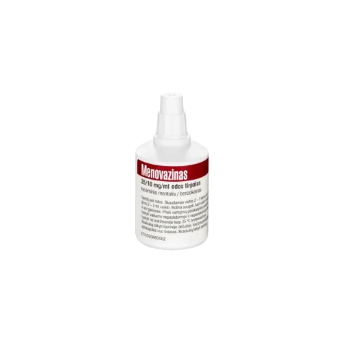 Menovazinas 25mg/10mg/ml odos tirpalas su lašintuvu 40ml -  2