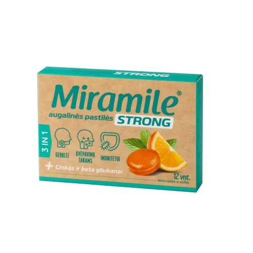Miramile Strong pastilės su cinku ir beta gliukanais