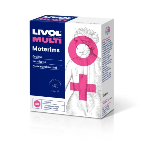 LIVOL MULTI vitaminai moterims, 60 tabl.