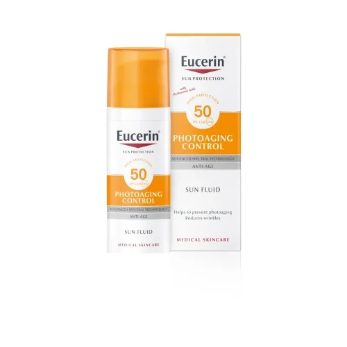 EUCERIN fluidas nuo saulės ir fotosenėjimo SUN SPF50, 50ml -  