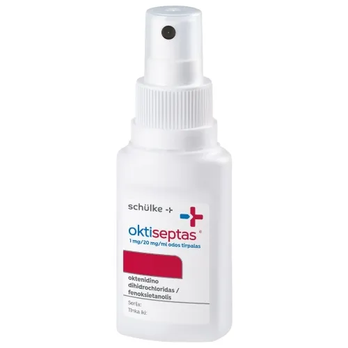 oktiseptas 1mg/20mg/ml odos tirpalas su purškalo pompa 50ml -  2